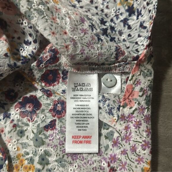 Cynthia Rowley SโDolly Meadow Floral White Burgundy Cotton Camisole Short PJ Set - Picture 8 of 11